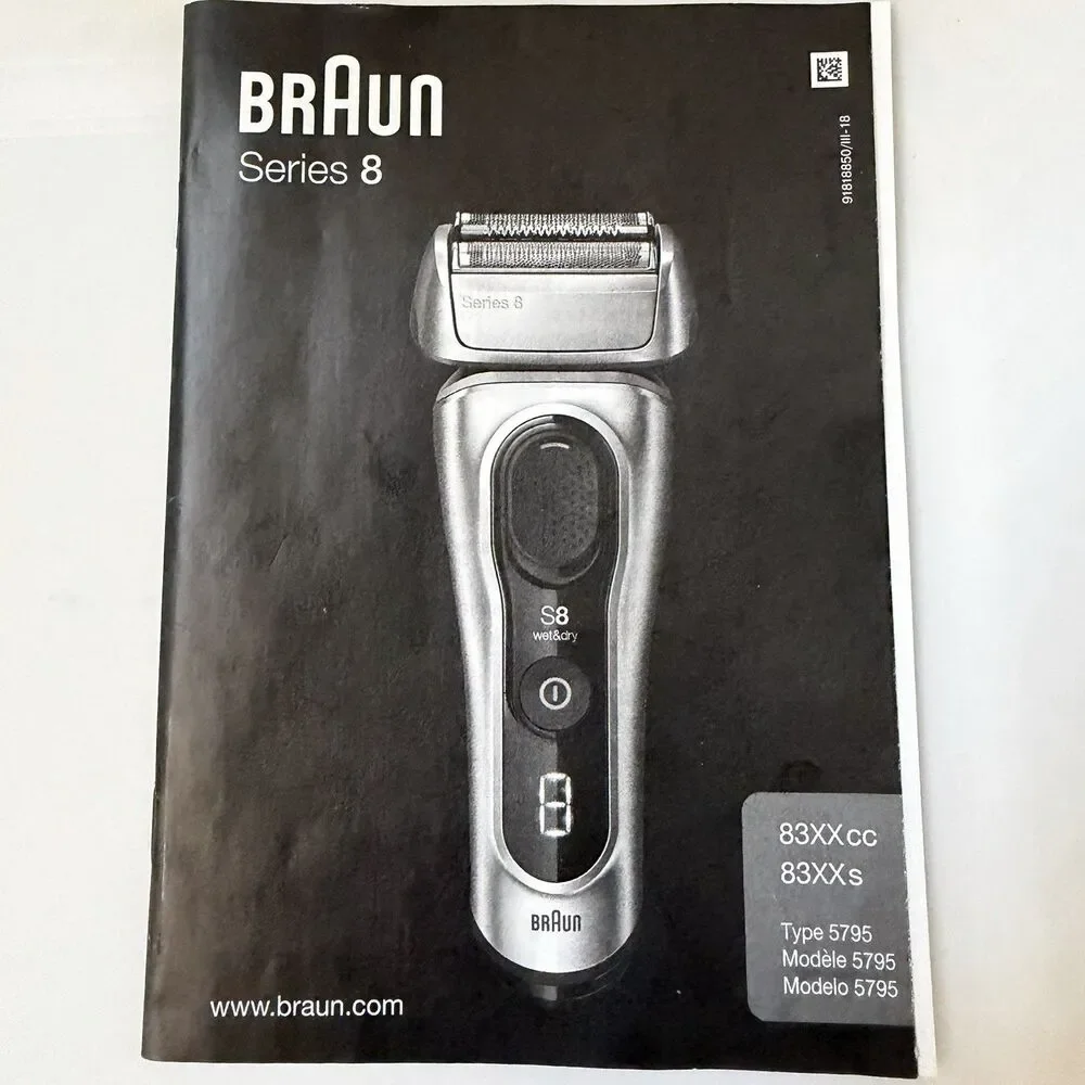 Braun Series 8 Wet & Dry Electric Shaver Type 5795 Tested w/ Charger Manual